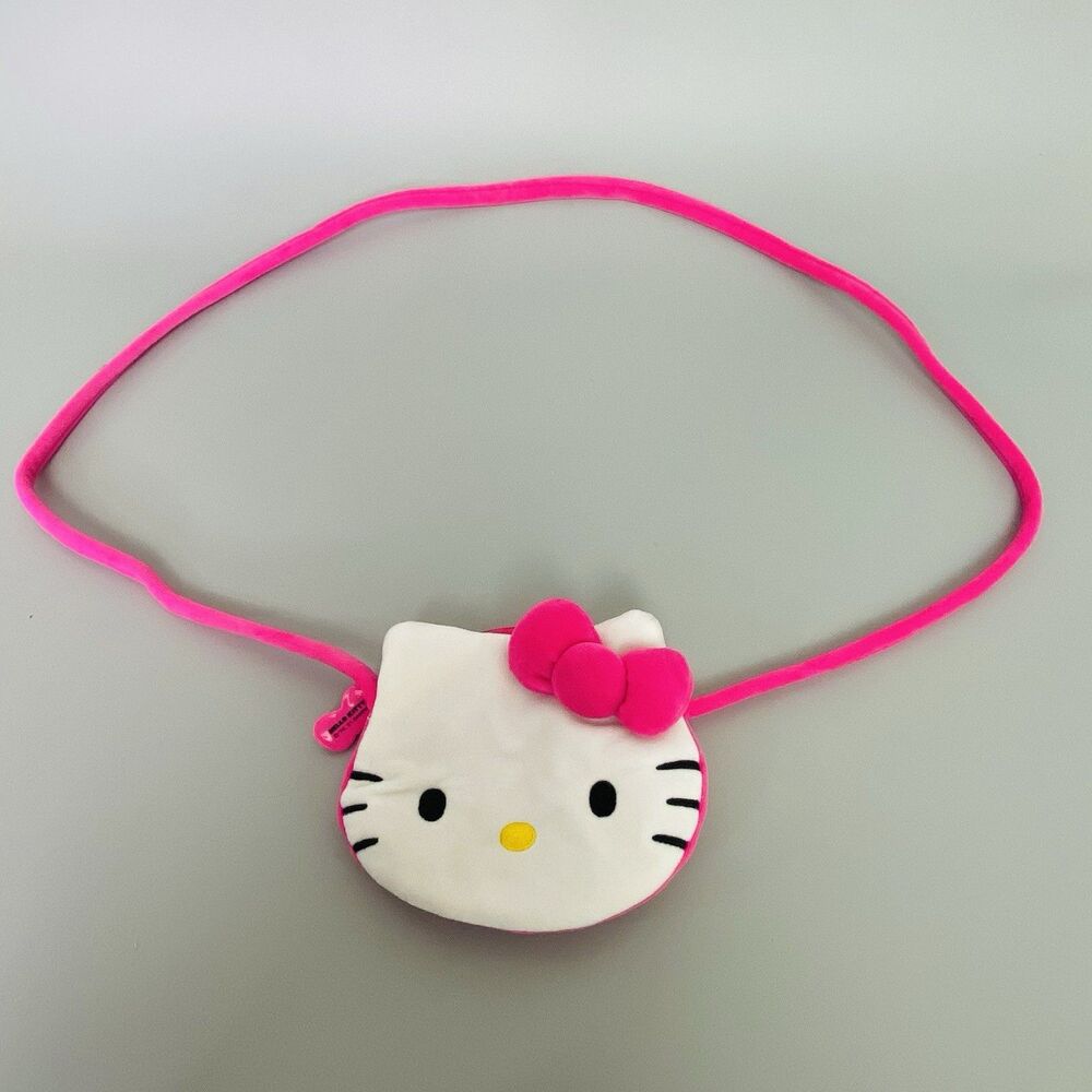 Hello Kitty Plush Crossbody Bag Pink Sanrio Mini Purse Kids Kawaii Cute Y2K